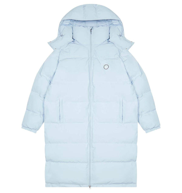 Trapstar Long Irongate Detatchable Hooded Puffer Jacket - Ice Blue